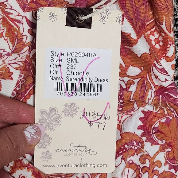 AVENTURA Chipotle Serendipity Dress Womens Small Red Paisley Empire Waist NEW - Picture 12 of 15